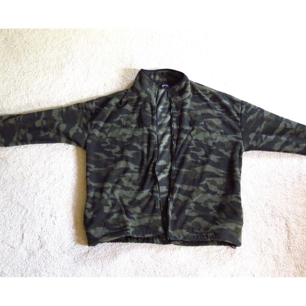 Bebe Polar Fleece Jacket Olive Camo Women's Size 2XL Full Zip